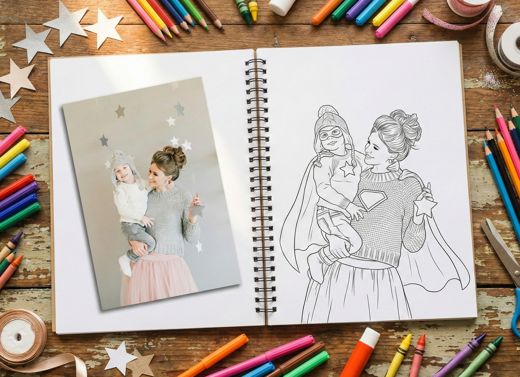 Kids Superhero Personalized Coloring Book